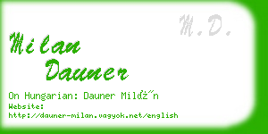 milan dauner business card